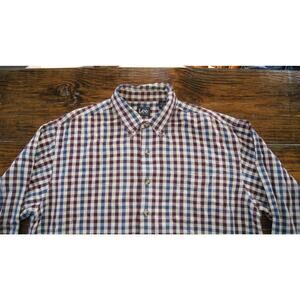 Vintage Y2K LEE Red White Blue Checkered Mens XL Long Sleeve Button Down Shirt